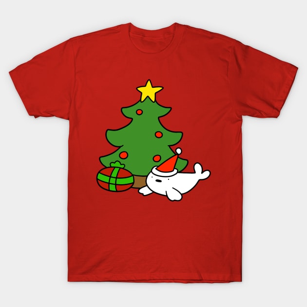 Christmas Baby Harp Seal T-Shirt by saradaboru